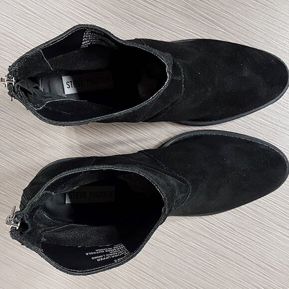 Steve Madden Shrines Bootie, Black Suede, Womens Size 9.5 M - Picture 8 of 9